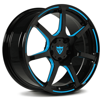 custom super lightweight 19inch forged wheels for honda civic and any vehicle-rvrn forged rims with black and blue colorc